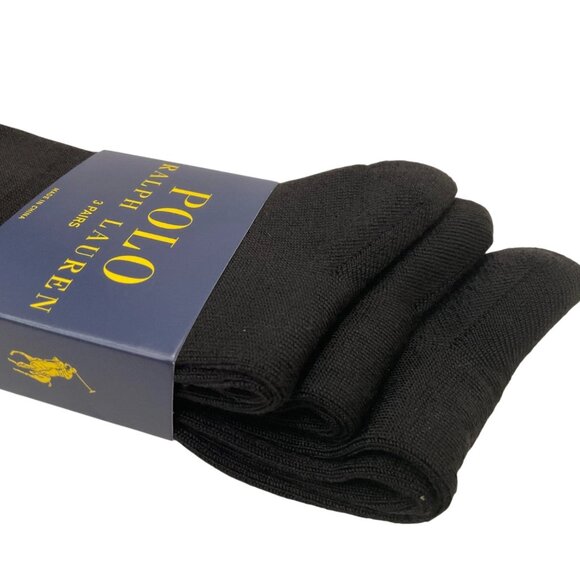 Polo Ralph Lauren Super Soft 3-Pack Dress Socks 10-13 BLACK Casual Pair PRL RL - Picture 5 of 8